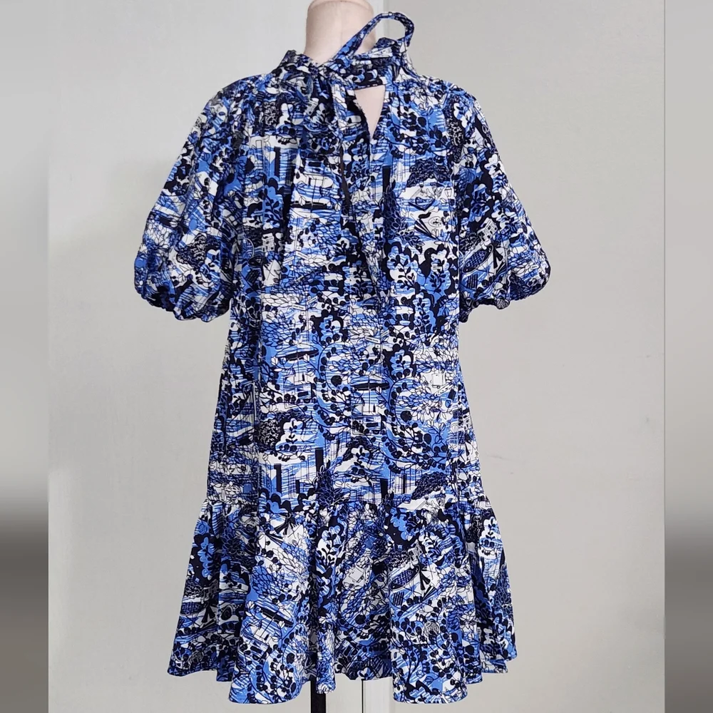 Kate‎ Spade Scenic Stroll Tie-Back Dress In Blazer Blue